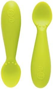 ezpz Tiny Spoon (2 Pack in Lime) - 100% Silicone Spoons for Baby Led Weaning + Purees - Designed ... | Amazon (US)