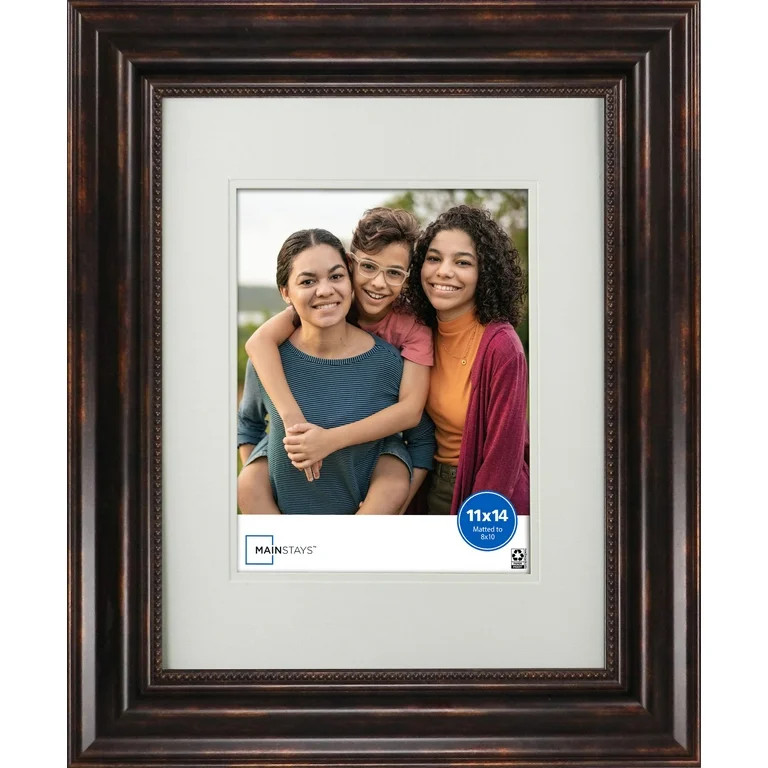 Mainstays Bronze Trudo 11x14 matted to 8x10 Wall Picture Frame | Walmart (US)