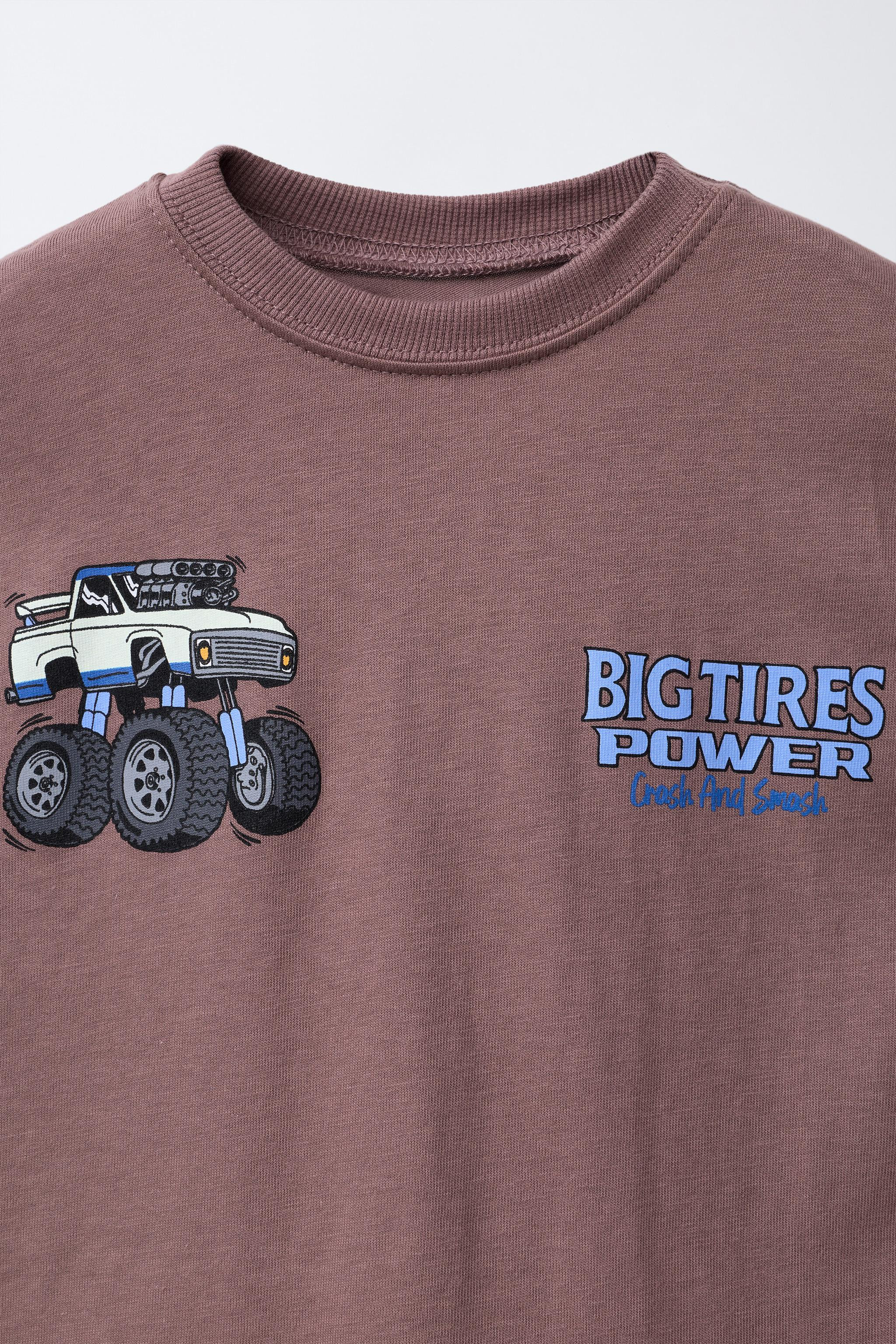 BIG TIRES MONSTERS WHEELS © PRINTED T-SHIRT | Zara US