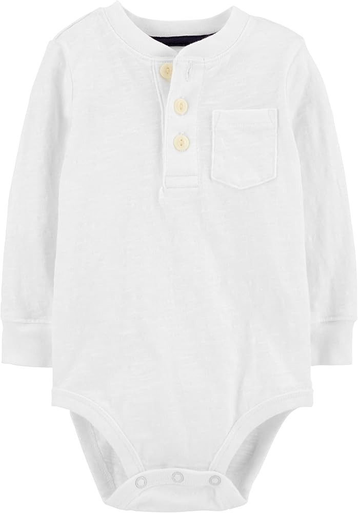 OshKosh B'Gosh Baby Boys' Pocket Henley Bodysuits | Amazon (US)
