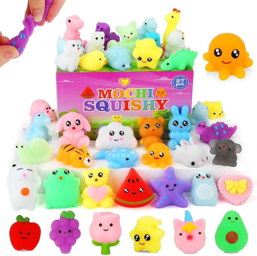 Mochi Squishy Toys, 27pcs Mini Kawaii Squishies Party Favors for Kids 4-8 8-12 Boys Girls Birthda... | Amazon (US)