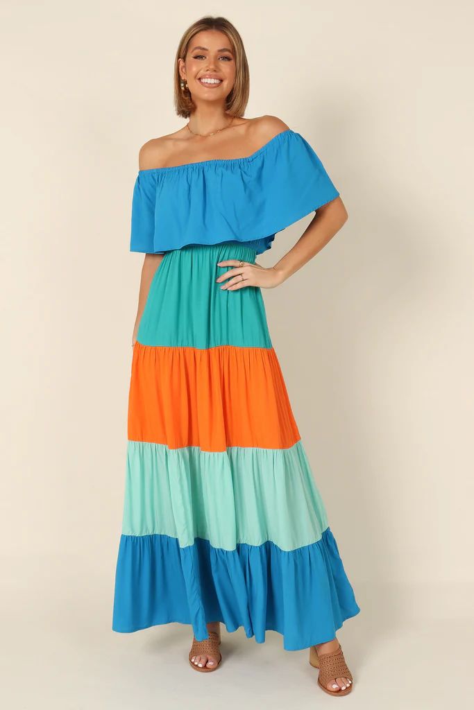 Eazon Off Shoulder Maxi Dress - Blue | Petal & Pup (US)