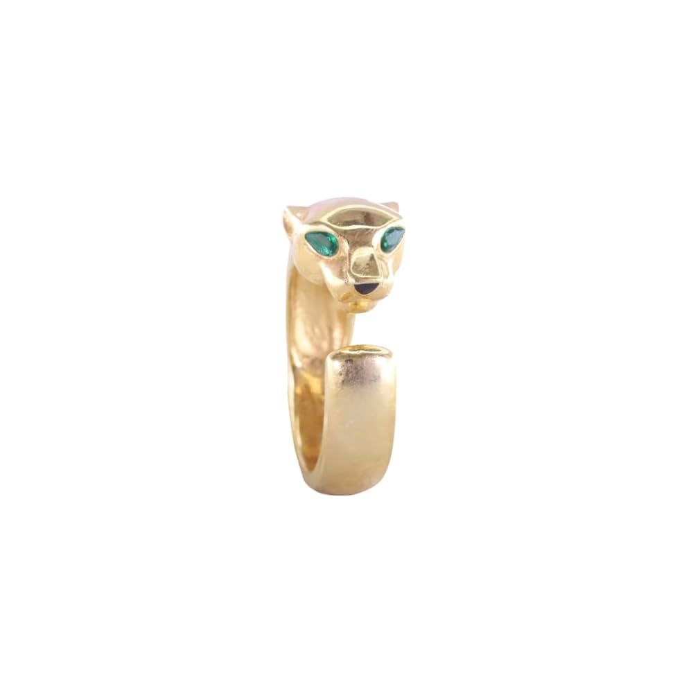 Emerald Panther Jaguar Adjustable Ring Gold Tiger Leopard Ring Animal Art Deco Jewelry Unique Sta... | Amazon (US)