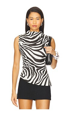 AEXAE x REVOLVE Linen Ruched Top in Zebra from Revolve.com | Revolve Clothing (Global)