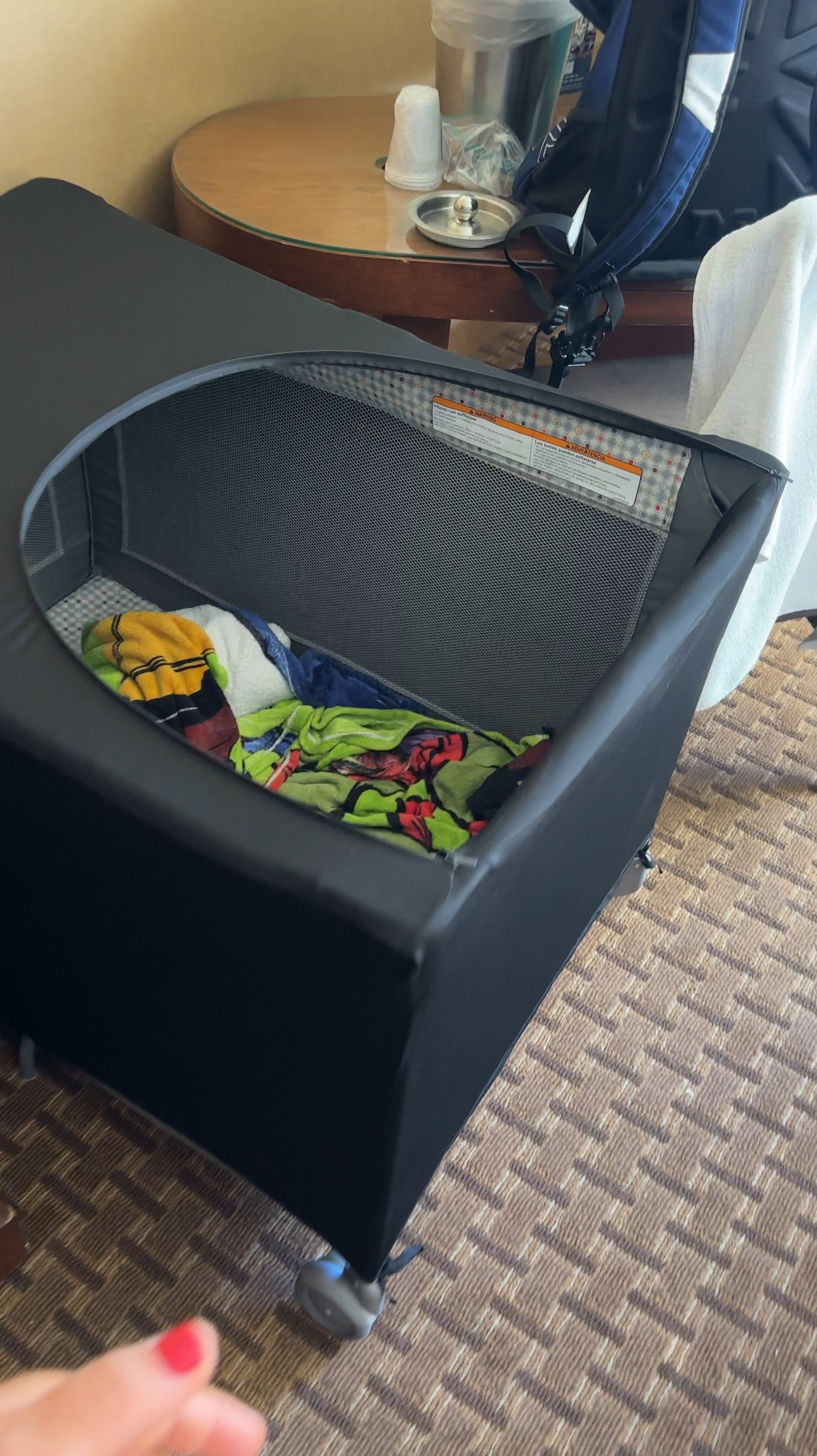 Fav blackout cover for a pack and play! 

Packs up so small, so affordable, makes it dark for the baby. Obsessed  