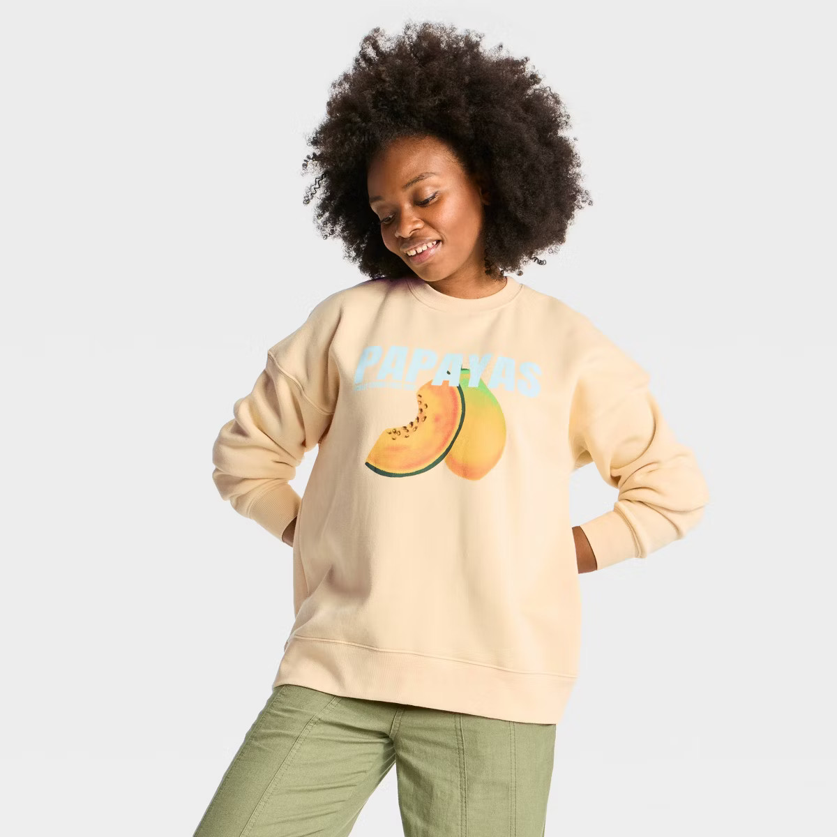 Women's Oversized Pullover Sweatshirt - Wild Fable™ Heather Gray XS: Crew Neck, Heavyweight Fle... | Target