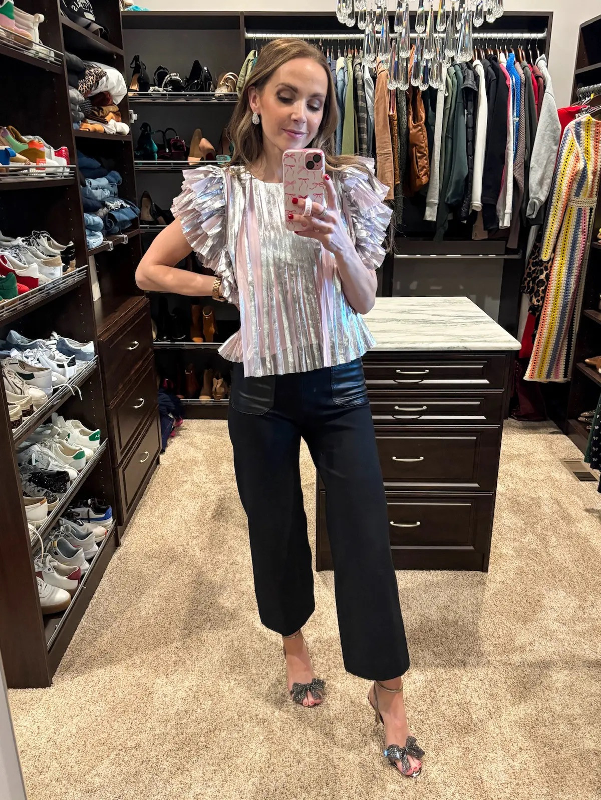 @anthropologie sparkle glam style with metallic top for holiday winter parties 

#LTKHoliday #LTKParties #LTKSeasonal