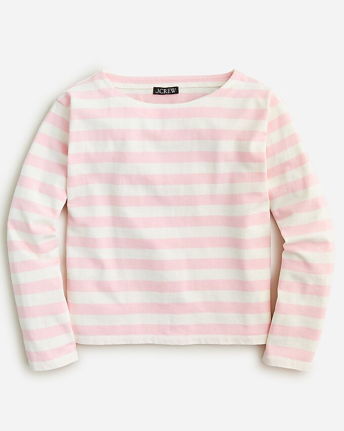 Relaxed long-sleeve boatneck T-shirt in stripe | J. Crew US