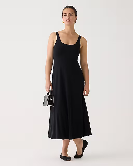 Scoopneck A-line midi dress in matte jersey | J. Crew US
