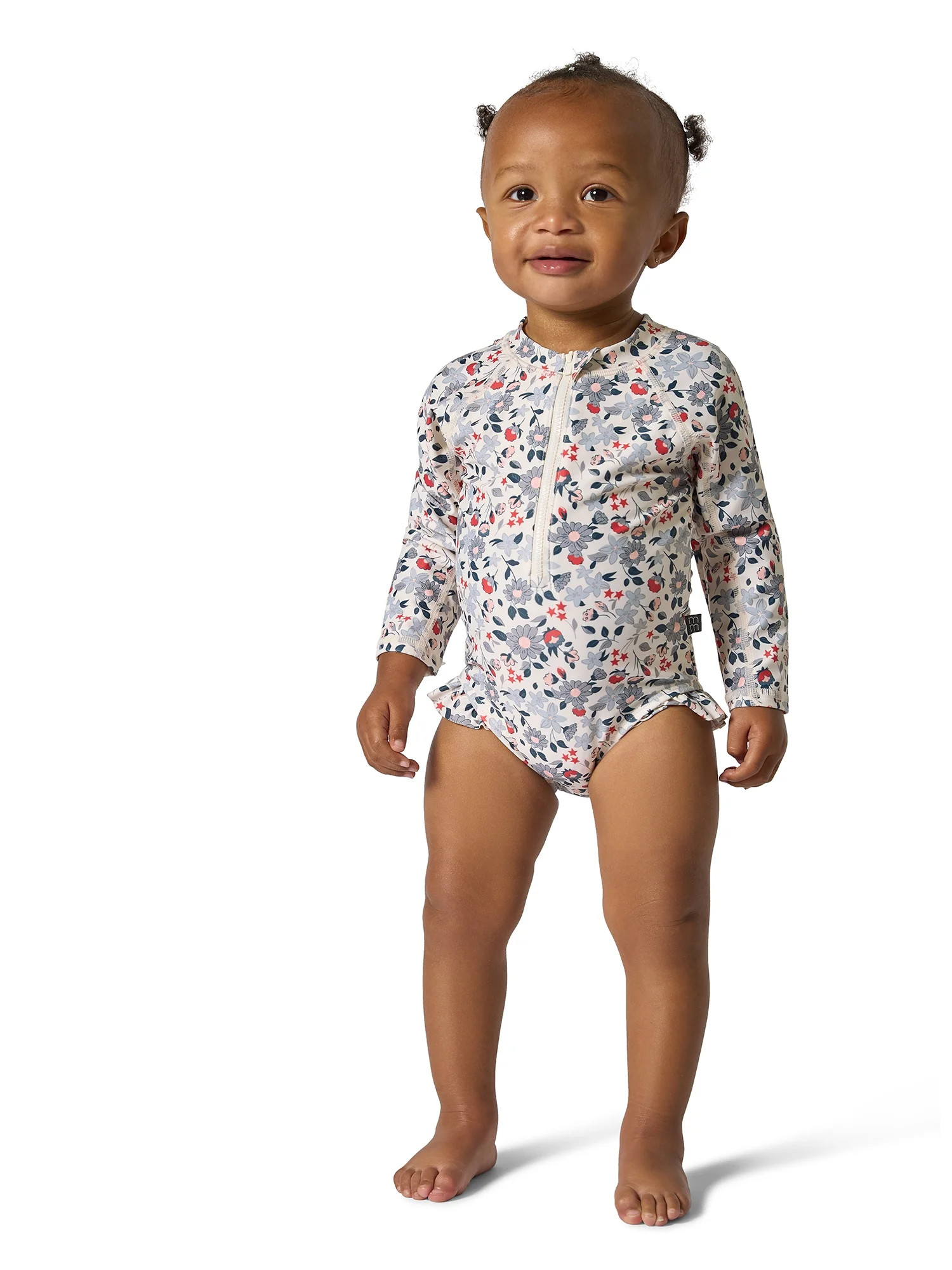 Modern Moments by Gerber Baby and Toddler Girl Peplum Ruffle Rashguard, Sizes 0/3M - 5T | Walmart (US)