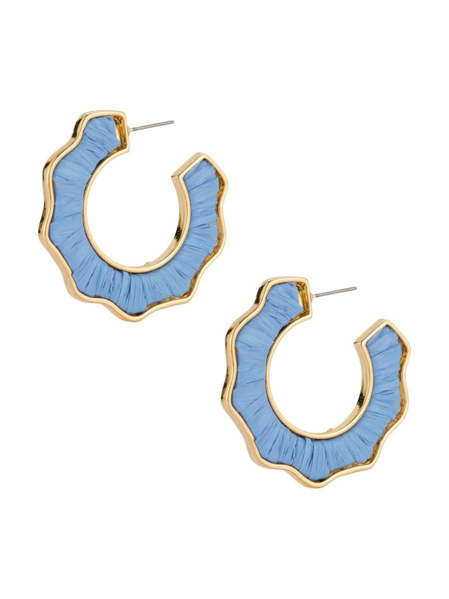 Darby 14K-Gold-Plated & Raffia Wavy Hoop Earrings | Saks Fifth Avenue
