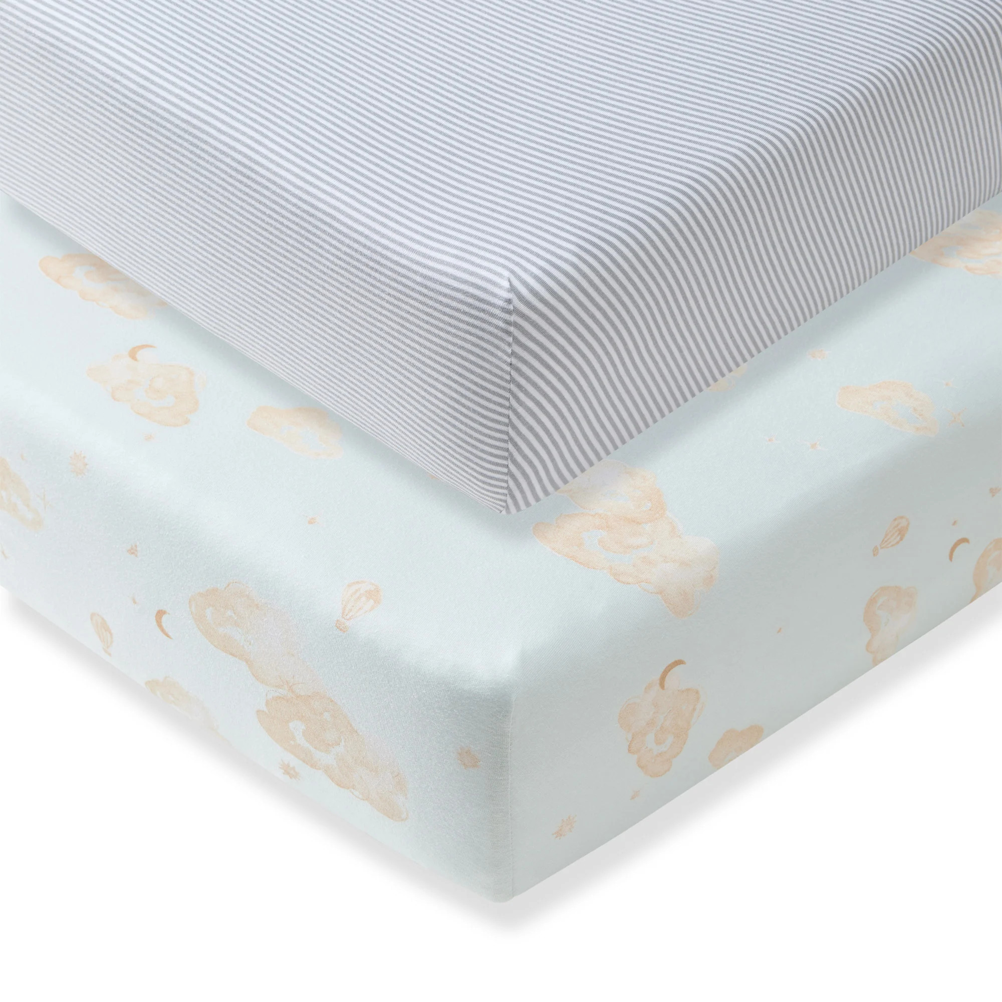 Good Night Sky Organic Cotton Crib Sheets Set of 2 - Ice Flow | Burt's Bees Baby