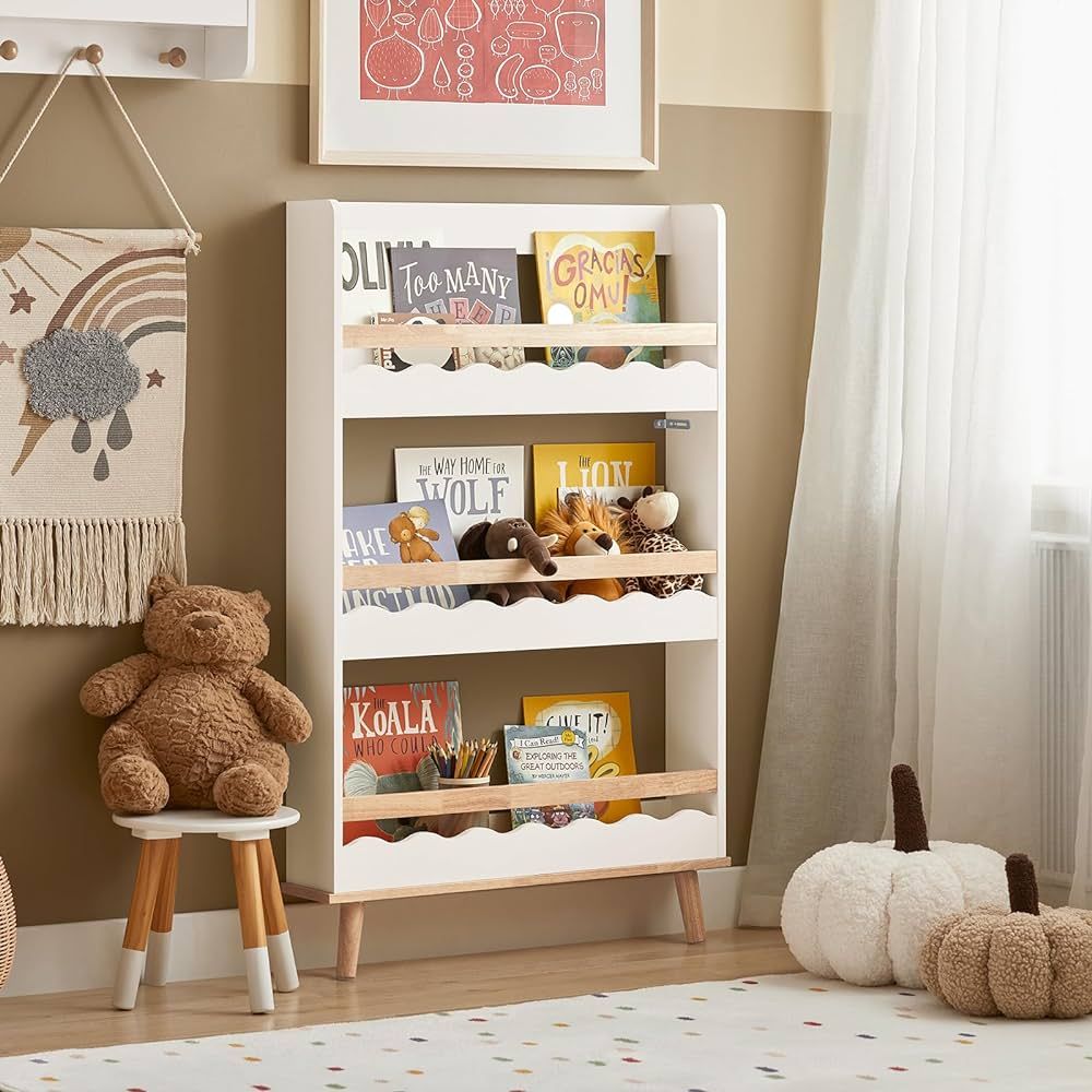 Haotian KMB77-W, Children Kids Bookcase Book Shelf Wall Shelf 3 Tiers Kids Wall Storage Shelf Rac... | Amazon (US)