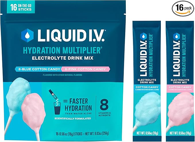 Liquid I.V.® Hydration Multiplier - Cotton Candy | Electrolyte Powder Drink Mix | 1 Pack (16 Ser... | Amazon (US)