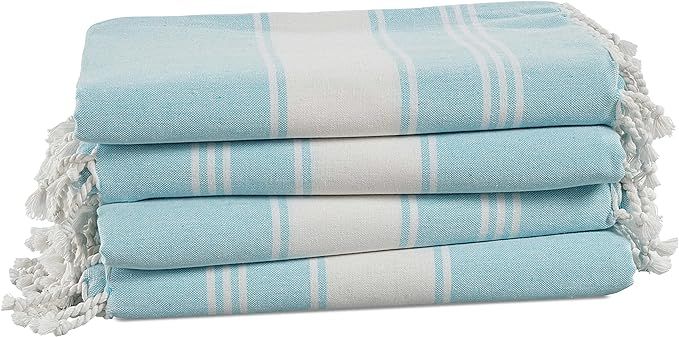 LANE LINEN Oversized Beach Towel - 100% Cotton Beach Towels 4 Pack, Pre-Washed Pool Towel, Extra ... | Amazon (US)