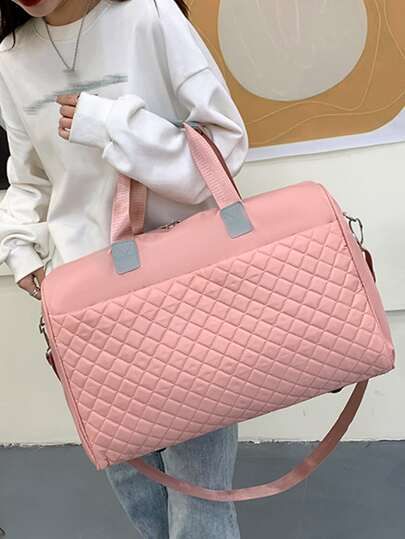 Large Capacity Quilted Duffel Bag | SHEIN