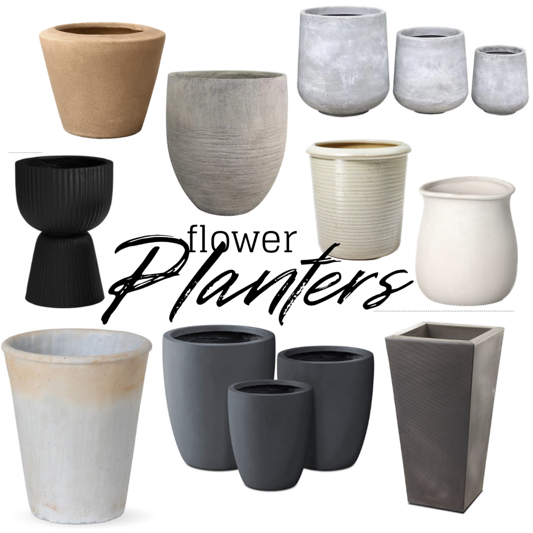 Flower pots  black flower pots. Cement flower pots. Front porch flower pots. Terra cotta flower pot. Designer flower pots 

#LTKSeasonal #LTKhome
