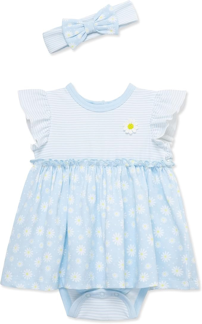 Little Me Clothes for Baby Girls' Popover Bodysuit Dress and Headband Set, 3-12 Months | Amazon (US)