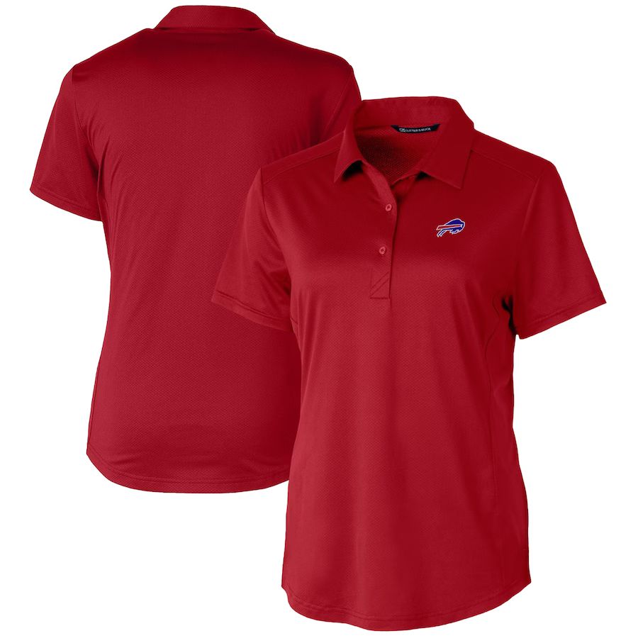 Women's Buffalo Bills Cutter & Buck Red Logo Prospect Textured Stretch Polo | NFL Shop