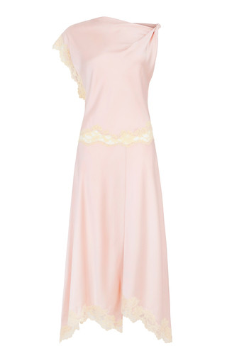 Exclusive Adriana Lace-Trimmed Satin Midi Dress | Moda Operandi (Global)