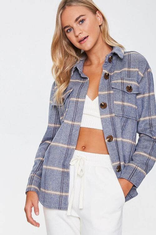 Plaid Button-Front Shacket | Forever 21 (US)