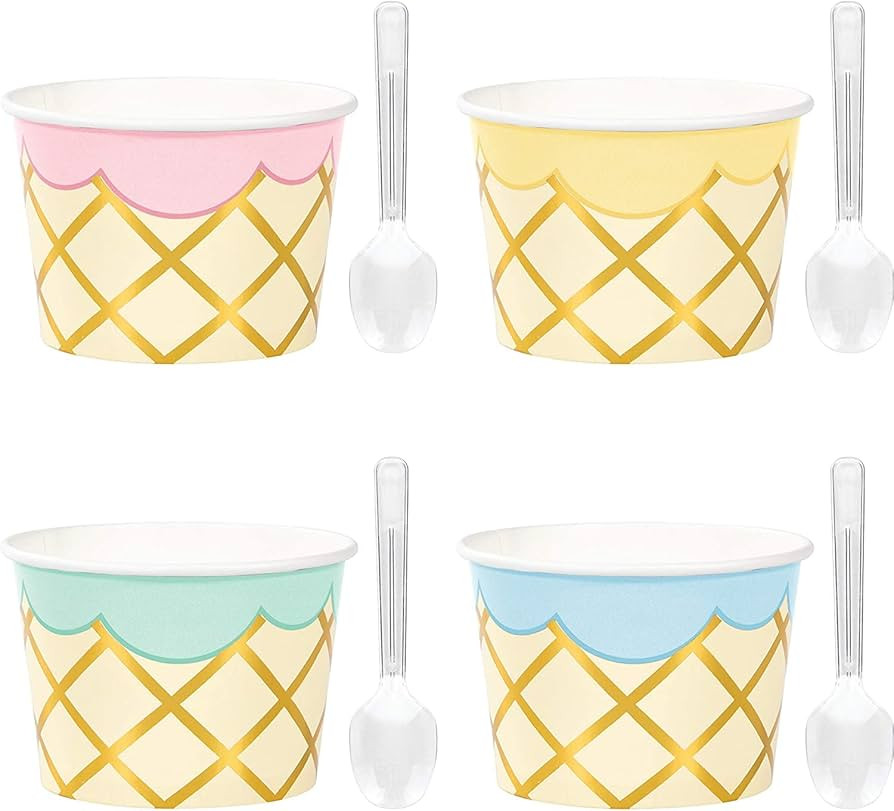 Ice Cream Party Treat Cups with Spoons, 24 ct | Amazon (US)