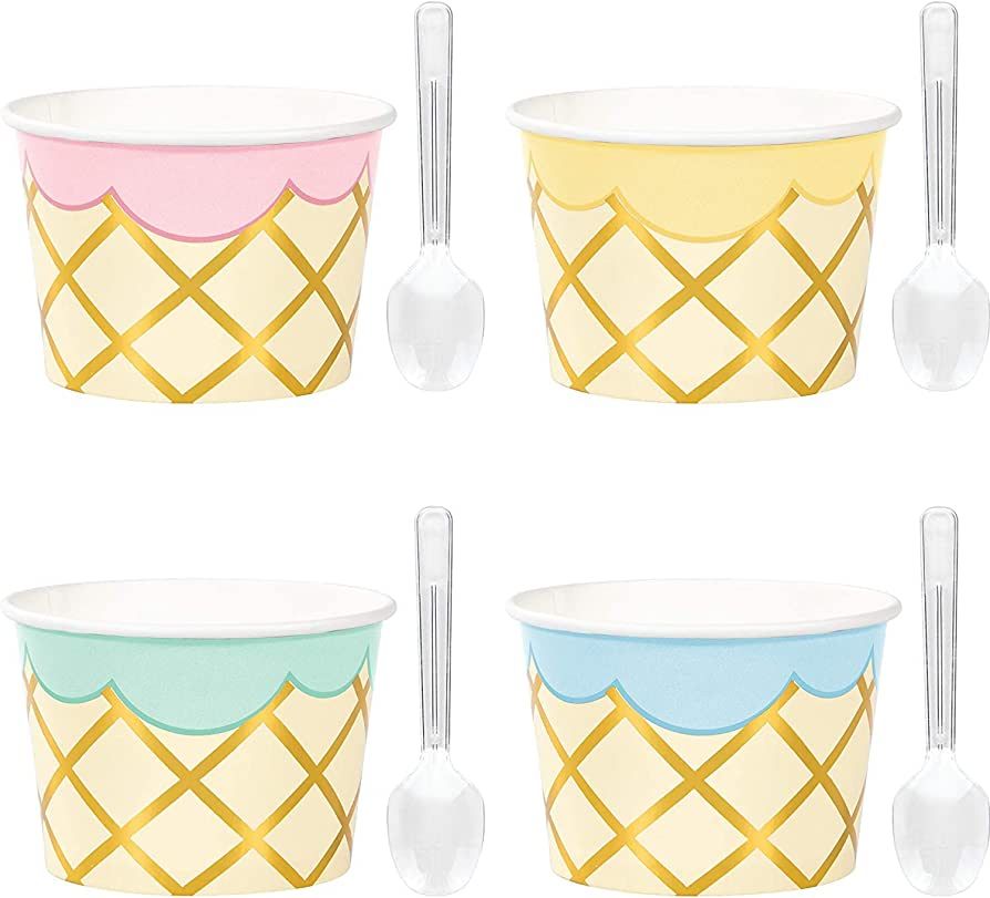 Ice Cream Party Treat Cups with Spoons, 24 ct | Amazon (US)
