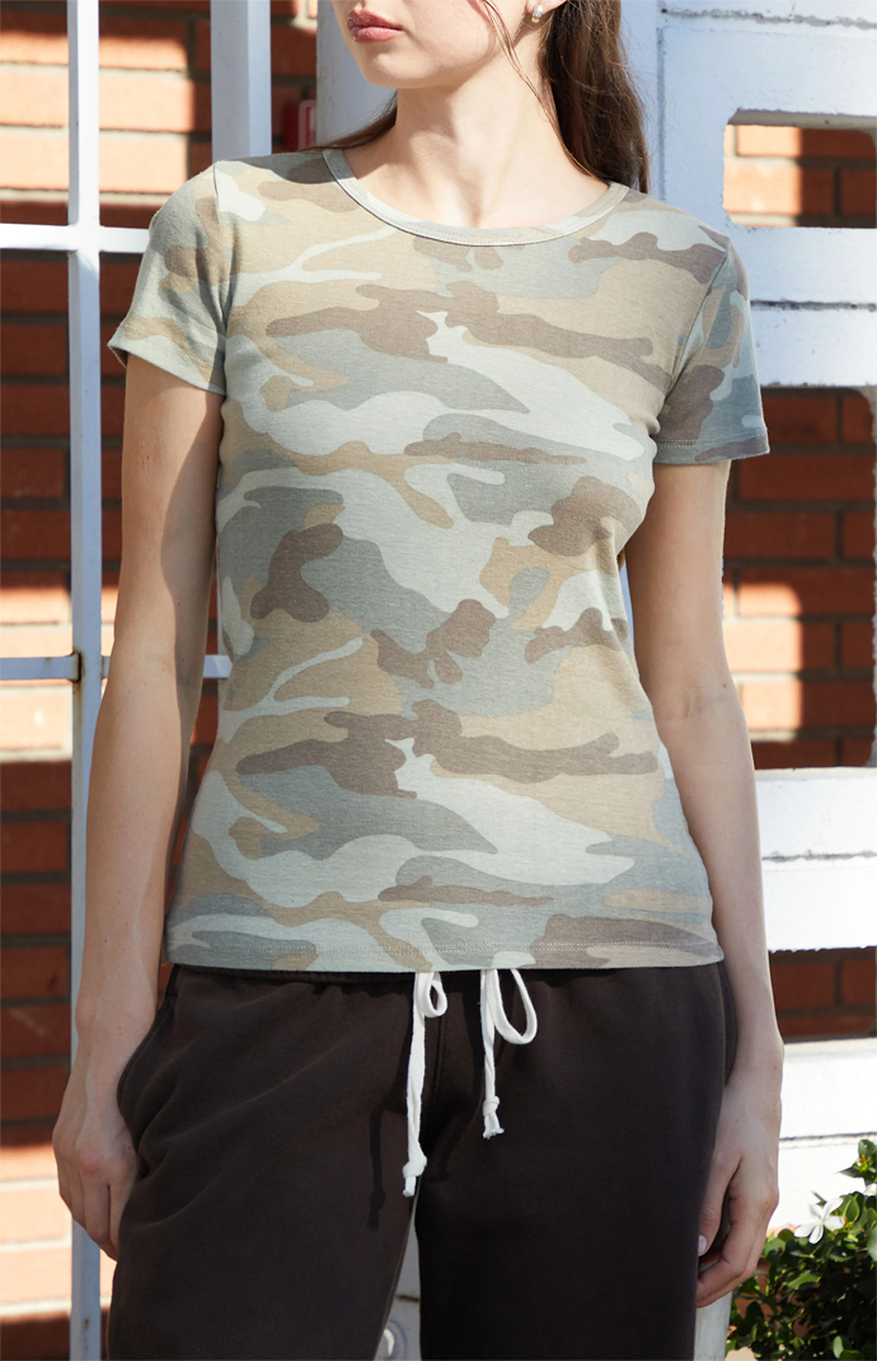 John Galt Camo Hailie Short Sleeve Top | PacSun