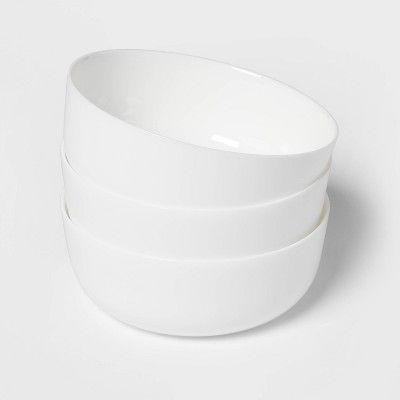 44oz 3pk Glass Dinner Bowls White - Made By Design™ | Target