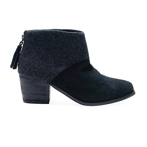 Toms Leila Black Wool Felt Booties 10006204 Women 7.5 | Amazon (US)