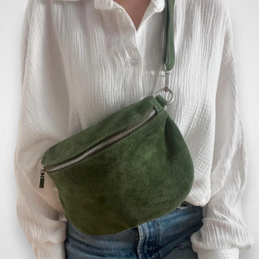 Suede Crossbody Bag, Women's Shoulder Bag, Suede Crossbody Bag, Suede Fanny Pack, Belt Bag, Leath... | Etsy (US)