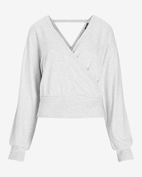 Solid Wrap Front Sweatshirt | Express