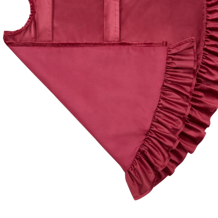 Red Ruffle Velvet Christmas Tree Skirt, 52", by My Texas House | Walmart (US)