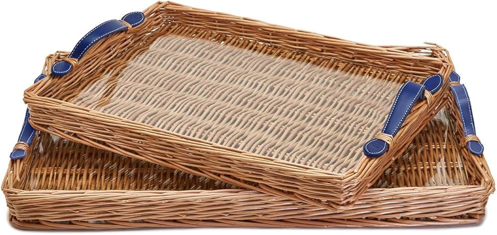 Two's Company Set of 2 Wicker Trays W/Handles | Amazon (US)