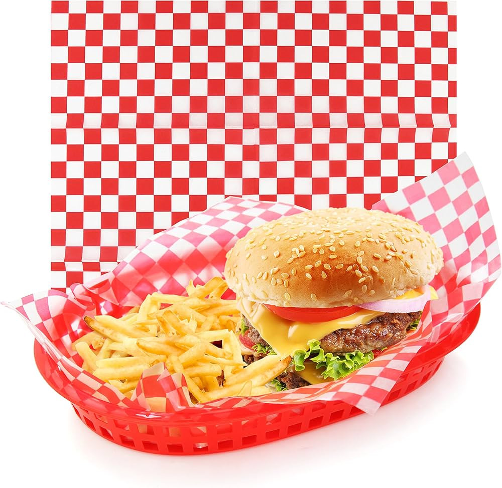 New Star Foodservice 44263 Red Check Food Basket Liners, 12 By 12-inch, Set of 36 | Amazon (US)