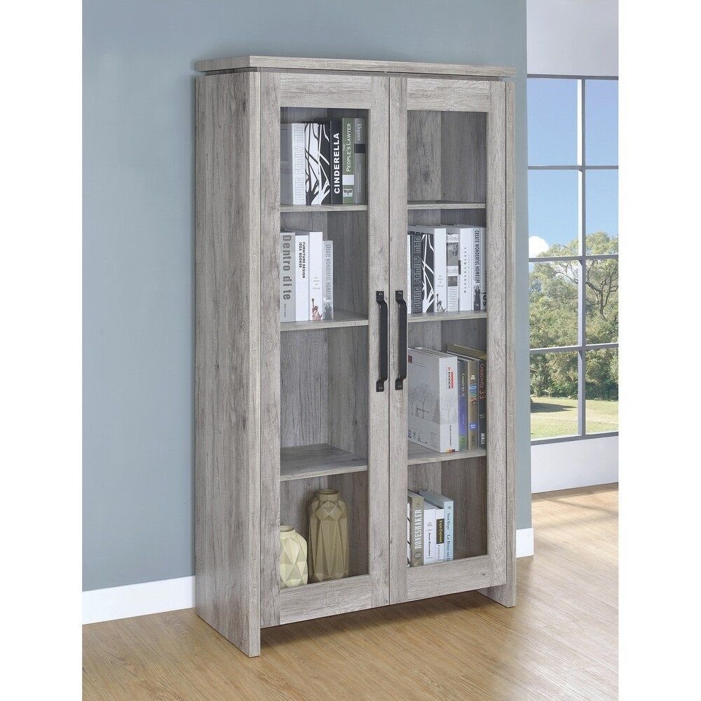 Myerson Grey Driftwood 8-shelf Tall Cabinet (Grey Driftwood) | Bed Bath & Beyond