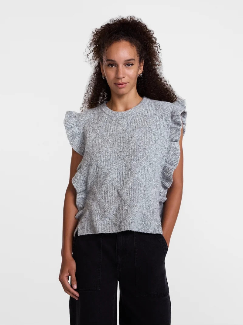 Scenario Women's Ruffle Sweater Vest, Sizes S-XXXL | Walmart (US)