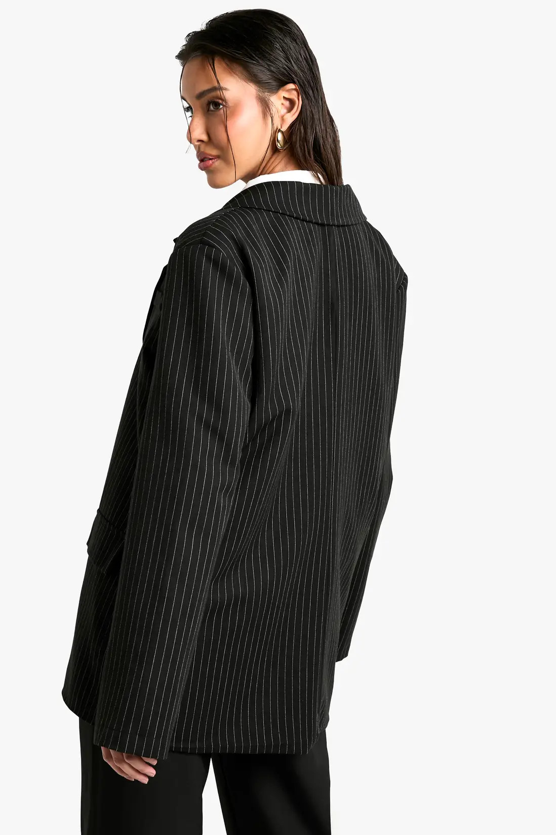 Oversized Tailored Pinstripe Blazer | boohoo (US & Canada)