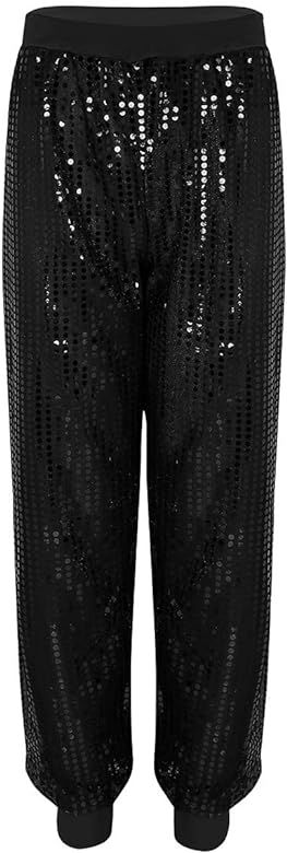 easyforever Women's Glitter Sequins Harem Hip Hop Dance Pants Baggy Hippie Trousers Casual Loose ... | Amazon (US)