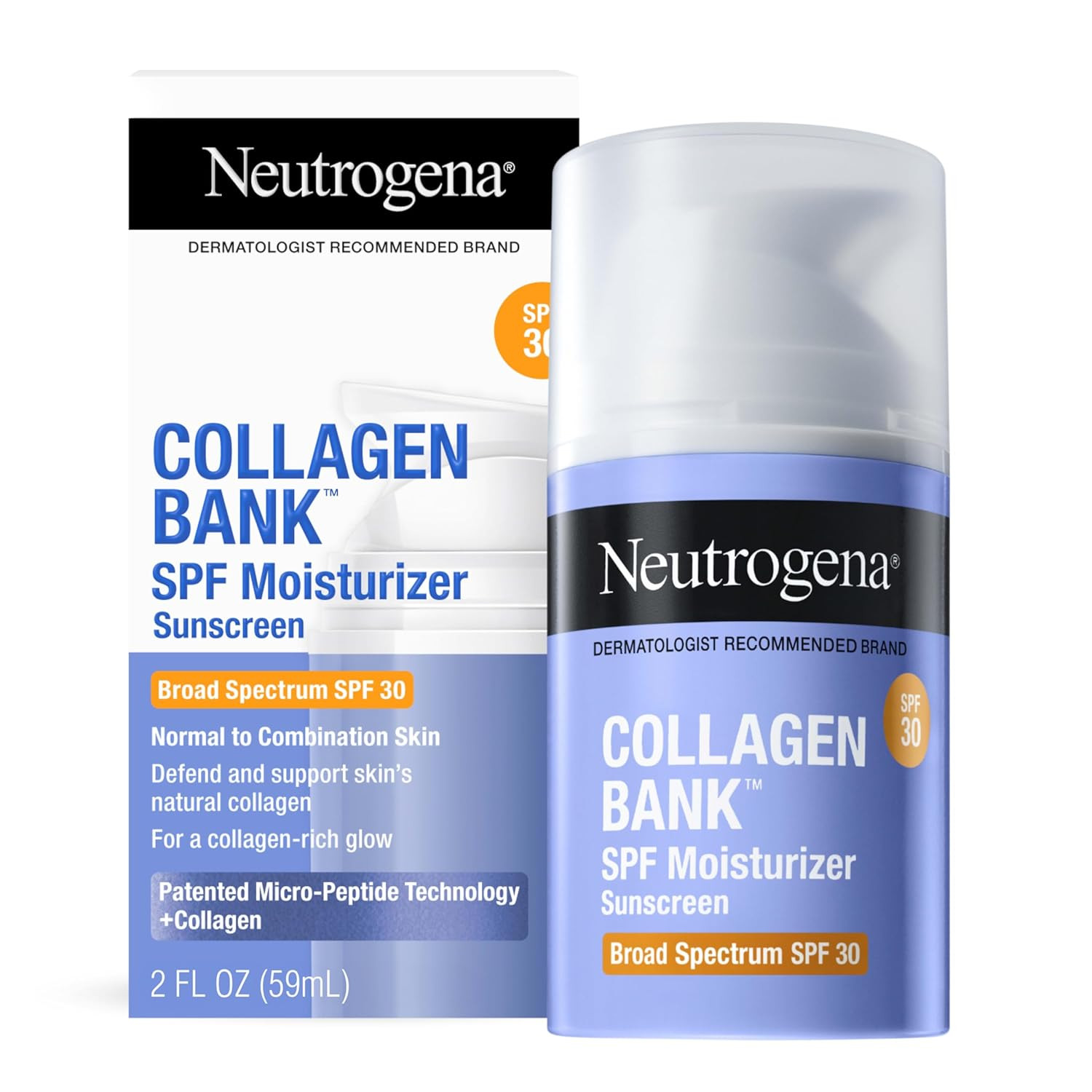 Neutrogena Collagen Bank Face Moisturizer with SPF 30 Sunscreen, Daily Anti-Aging Face & Neck Col... | Amazon (US)