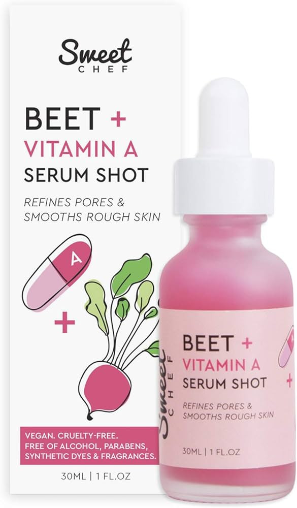 Sweet Chef Beet + Vitamin A Serum Shot Face Serum - Vitamin A (Retinol) Serum for Face with Seabe... | Amazon (US)