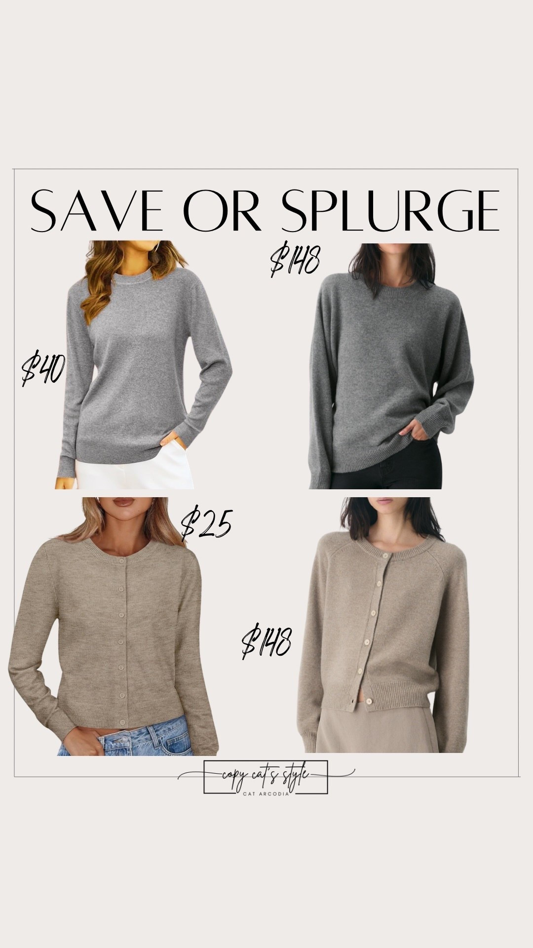 Save or splurge on cardigan  sweaters. Look for less Amazon sweaters. 

#LTKFindsUnder50 #LTKMidsize #LTKSaleAlert