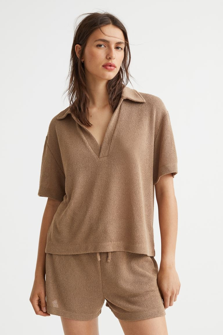 Knit Top with Collar | H&M (US + CA)