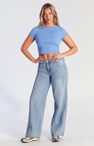 PacSun Medium Indigo Low Rise Baggy Jeans | PacSun