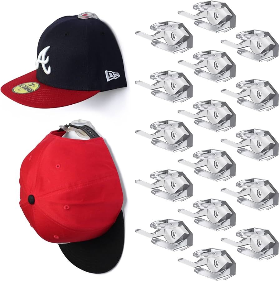 Modern JP Adhesive Hat Hooks (16-Pack) - Hat Rack for Baseball Caps, Minimalist Hat Display, Stro... | Amazon (US)