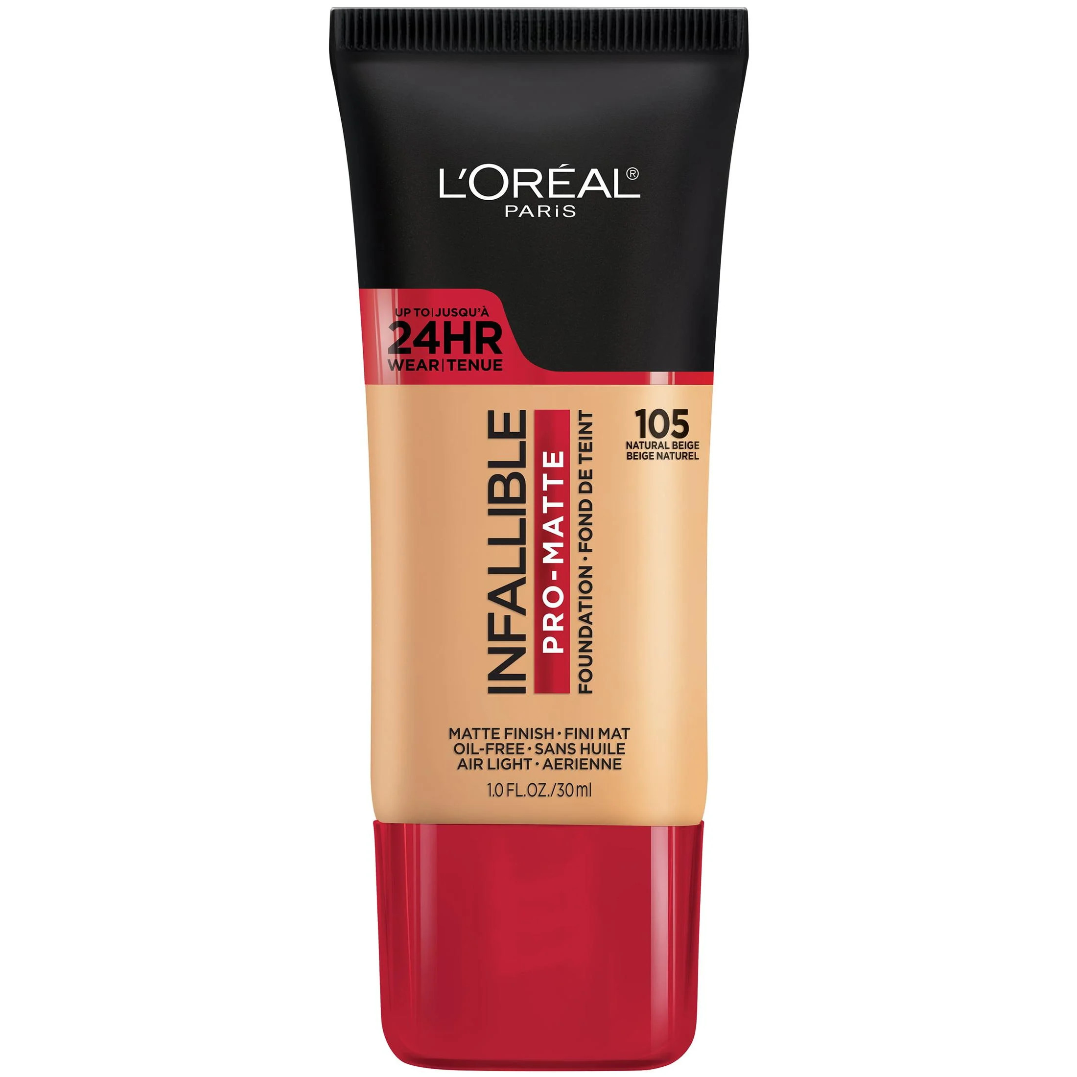 L'Oreal Paris Infallible Pro-Matte Liquid Foundation Makeup, 105 Natural Beige, 1 fl oz | Walmart (US)
