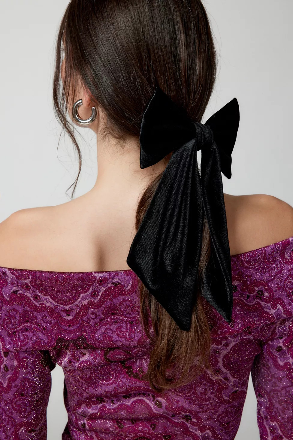 Velvet Hair Bow Barrette | Urban Outfitters (US and RoW)
