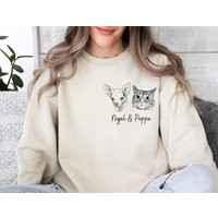 Custom Pet Sweatshirt With Personalized Sketch | Cozy Gift For Lovers | Etsy (US)
