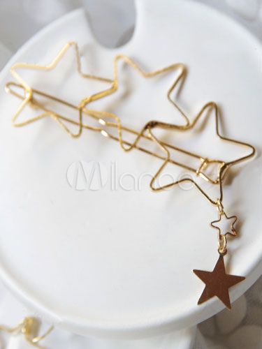 Sweet Lolita Hairpins Golden Starlets Pattern Pearls Lolita Hair Accessories | Milanoo