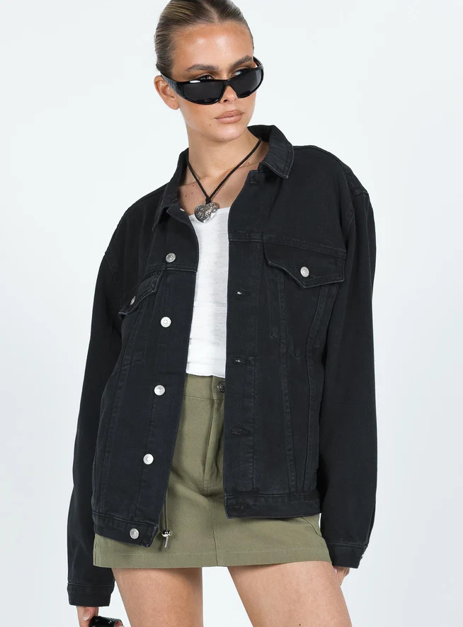 Phoenix Denim Jacket Black | Princess Polly US